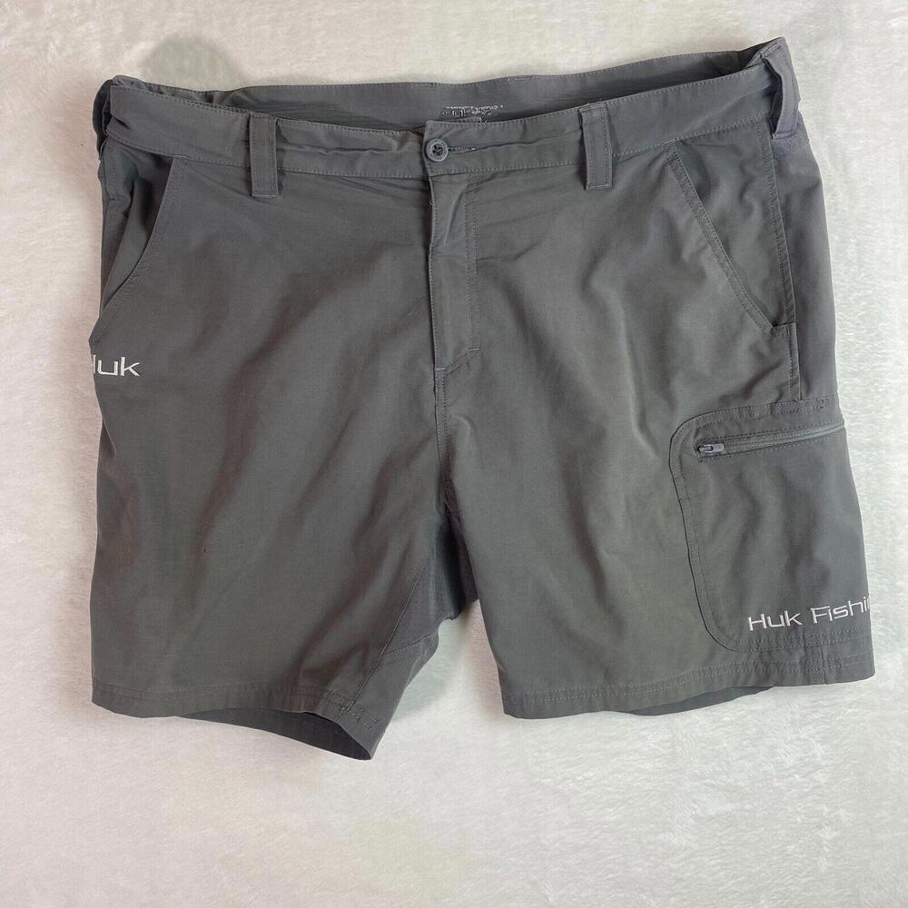 Huk Fishing Cargo Shorts Mens‎ Size 42 Camping Hiking Gray Performance
